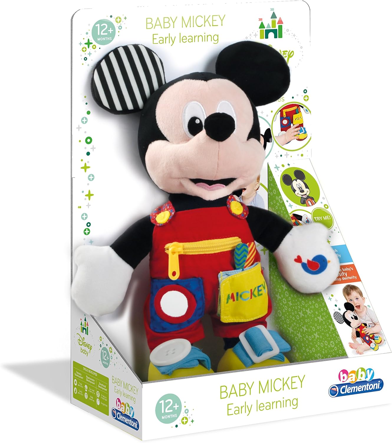 Clementoni Disney Baby Mickey Sensory Soft Plush Toy