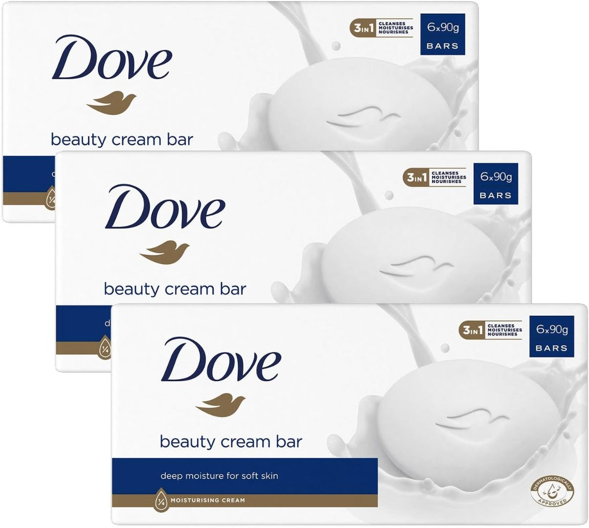 Dove 18 Bars Original Beauty Cream Bar 6x90g 3 Pack