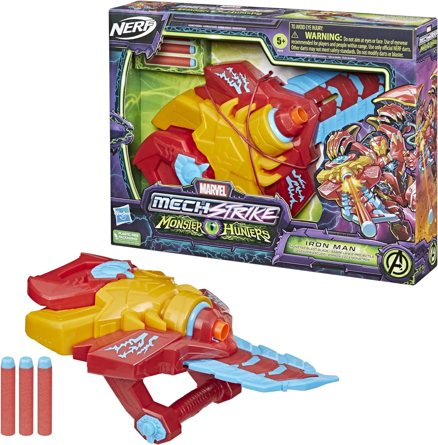 Nerf Avengers Mech Strike Monster Hunters Iron Man Monster Blast Blade