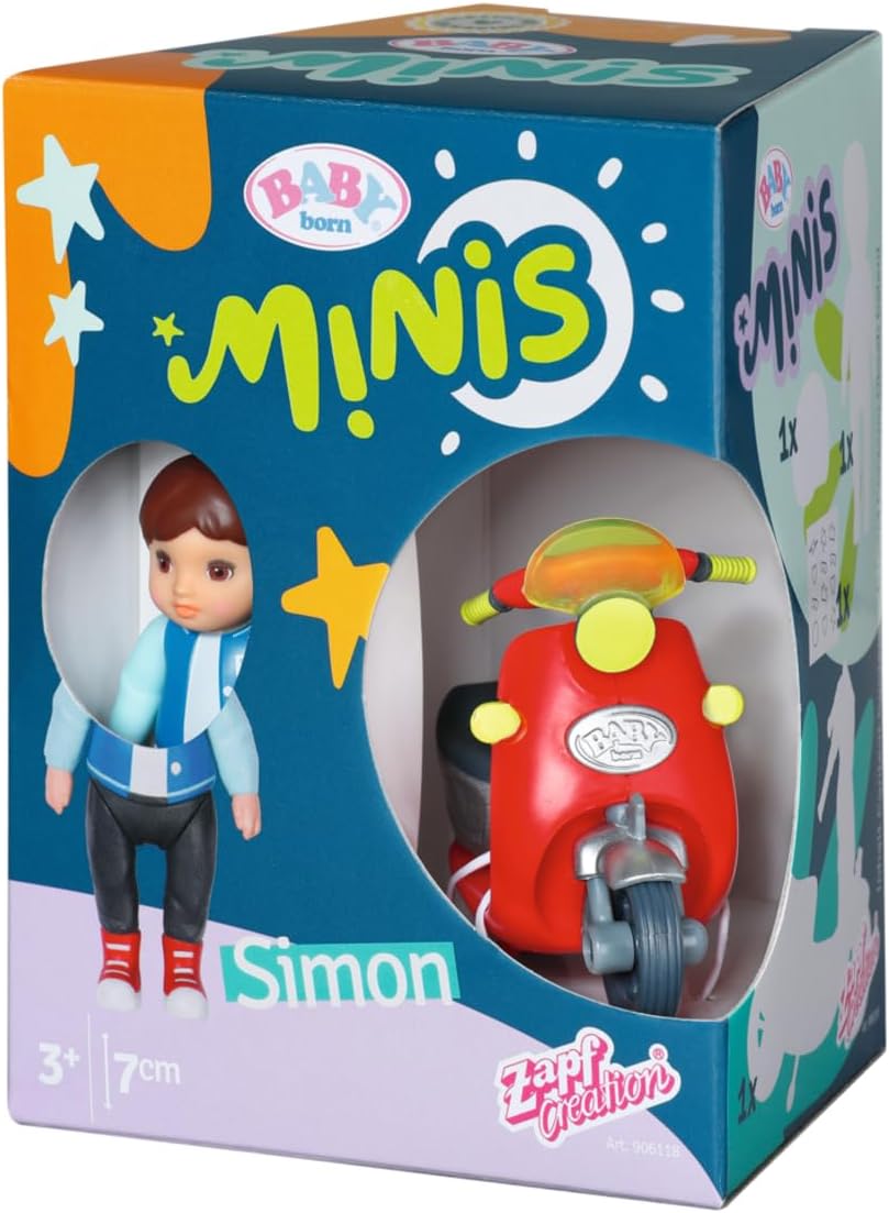 BABY Born Minis Playset Simon with Scooter 7cm Doll