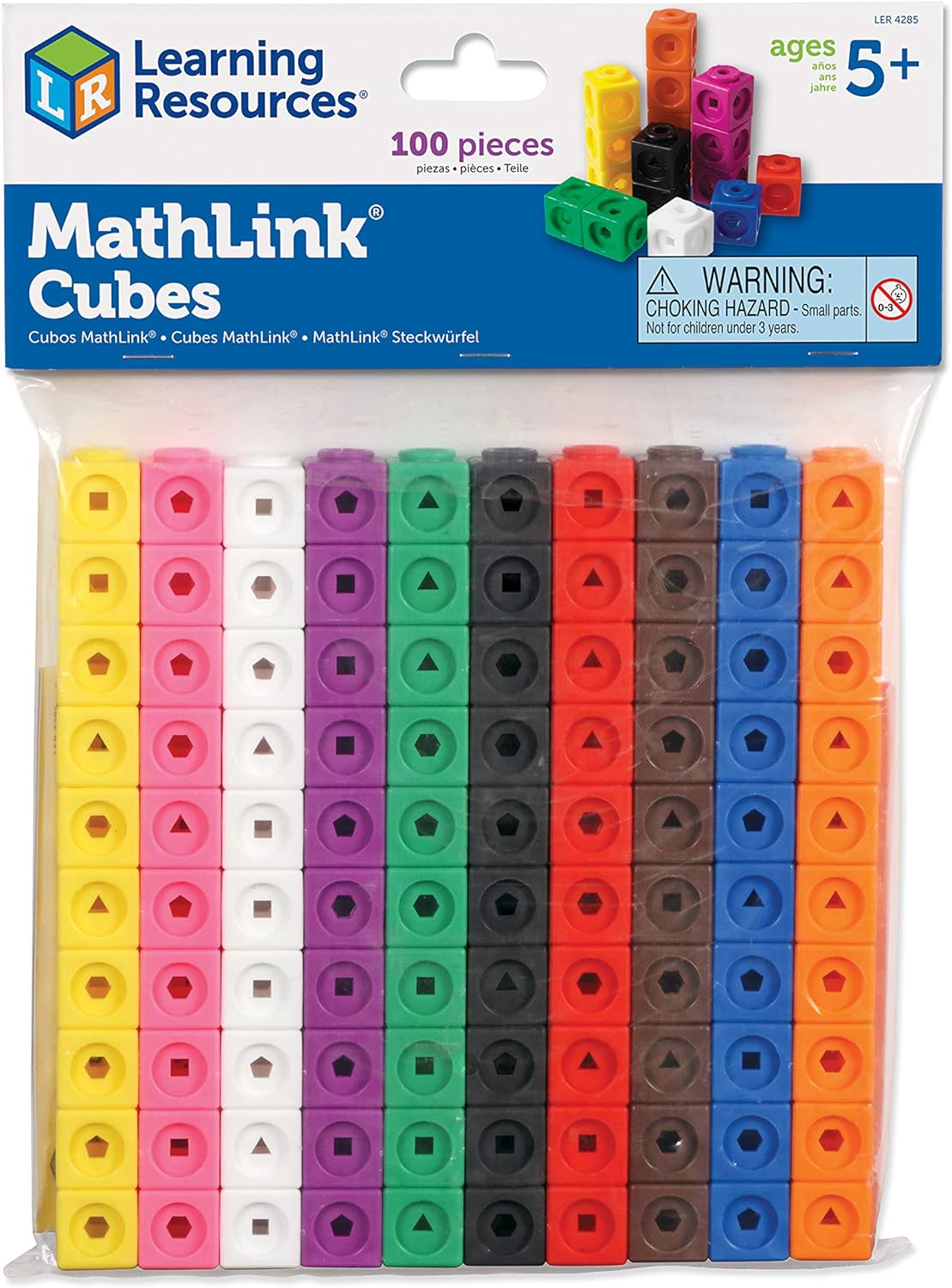 Learning Resources MathLink Cubes 100 Pieces Educational Math Cubes