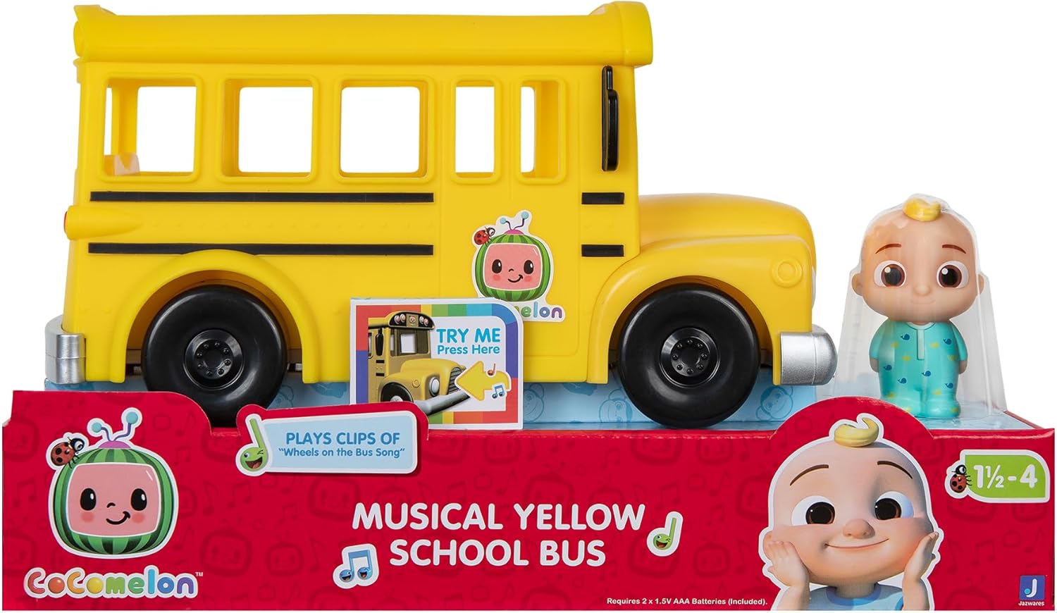 CoComelon Musical Yellow School Bus With JJ figure