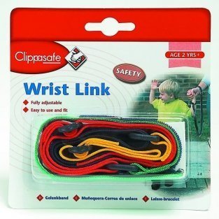 Clippasafe Wrist Link with Shock Absorber, Blue/green/red