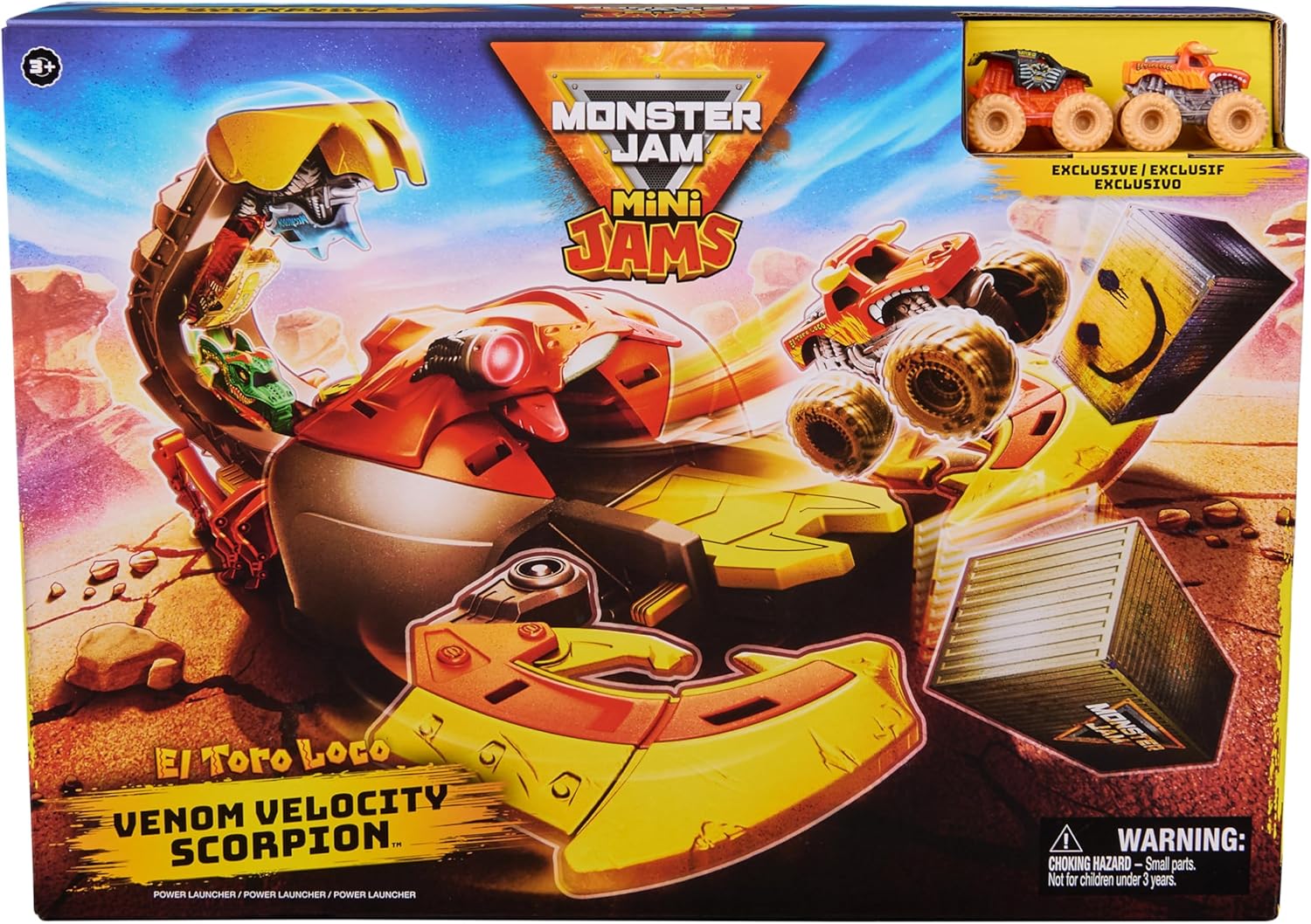 SPIN MASTER Monster Jam El Toro Loco Venom Velocity Scorpion Playset Mini Jams