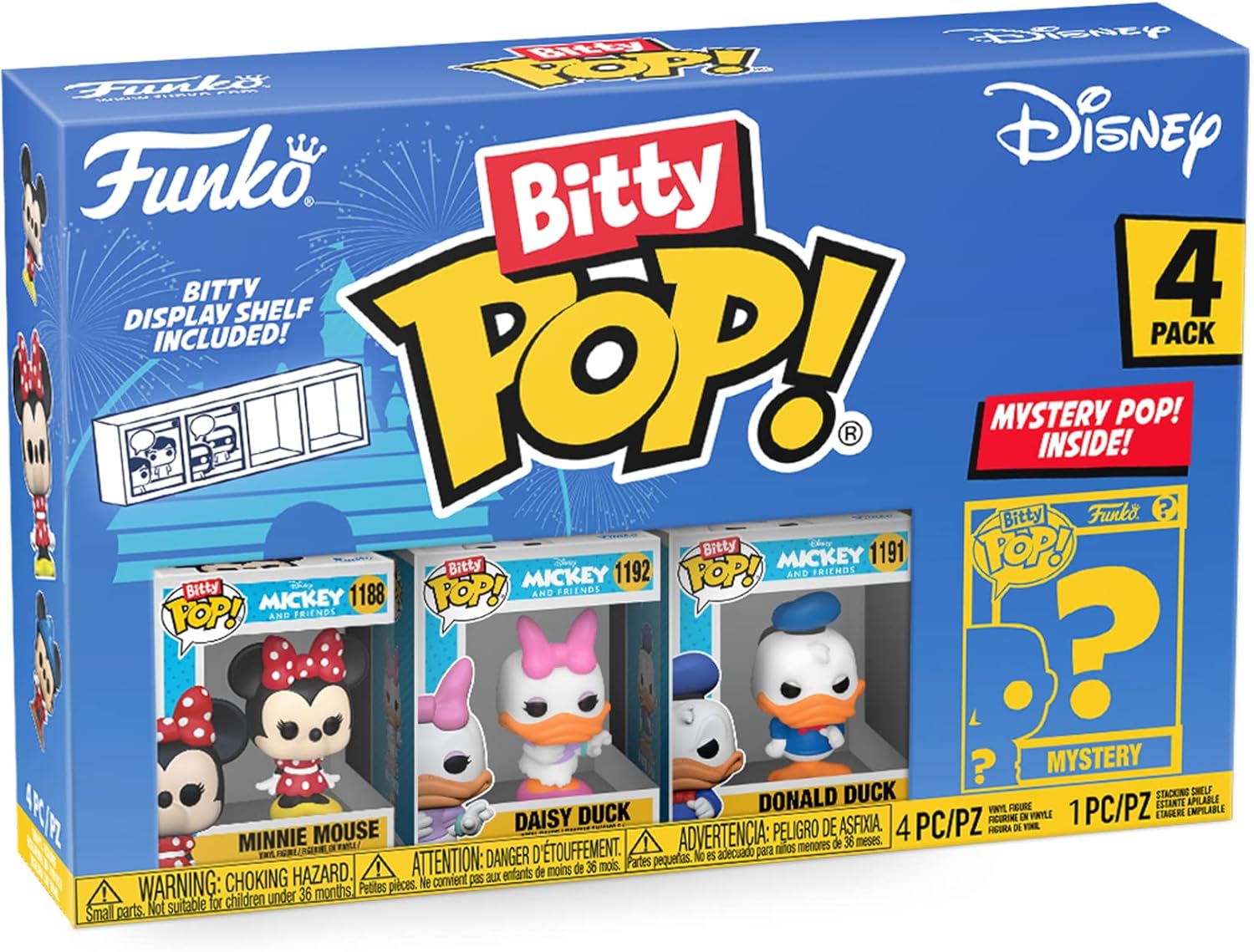 Funko Bitty POP! Disney Minnie Mouse (Red Dress), Daisy Duck, Donald Duck and A Surprise Figure