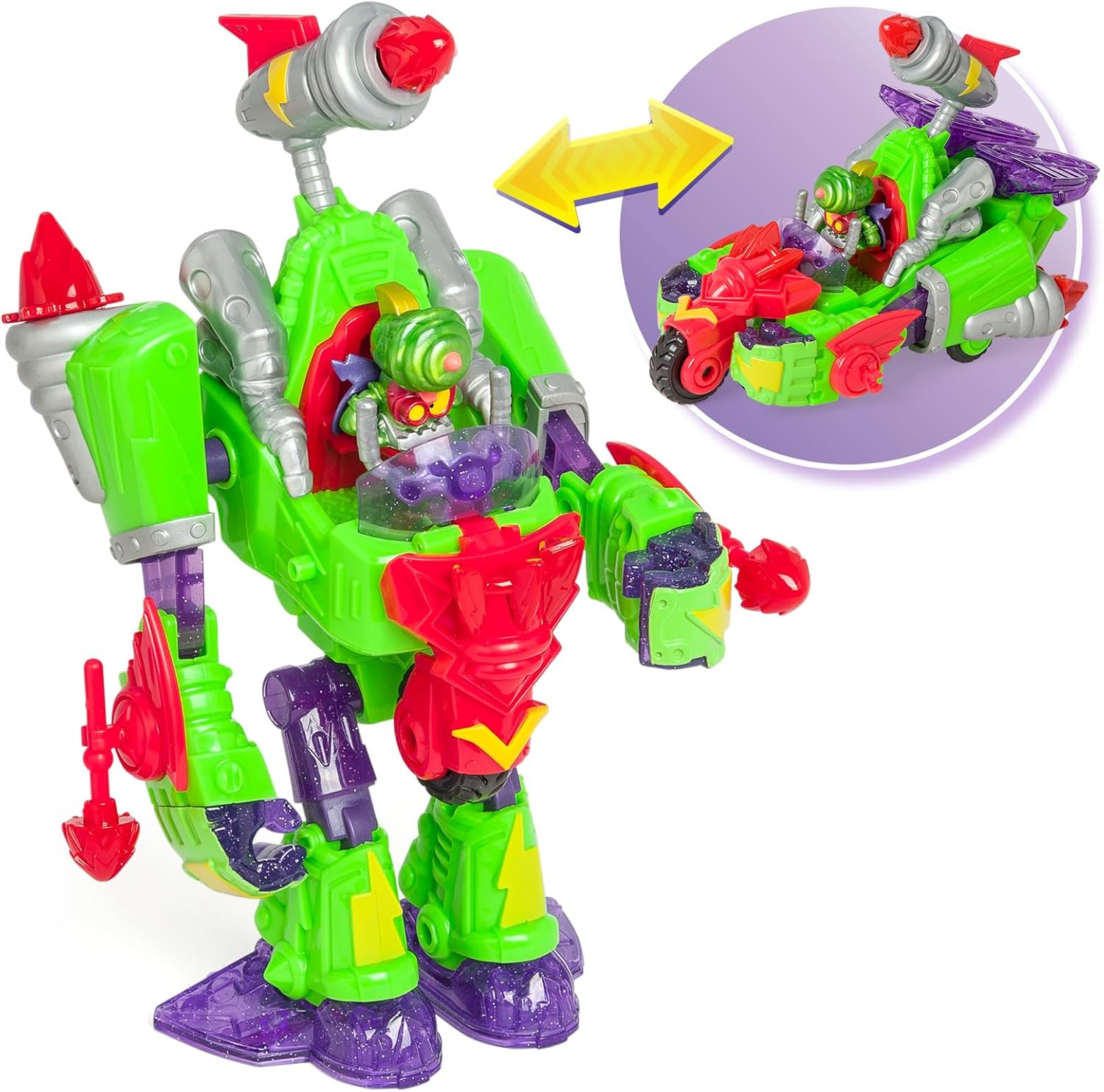 SuperThings Rivals of Kaboom 2-in-1 Turbo Warrior Speed Transforming Figure Transformable robot villain