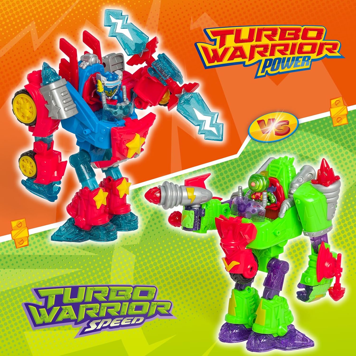 SuperThings Rivals of Kaboom 2-in-1 Turbo Warrior Speed Transforming Figure Transformable robot villain