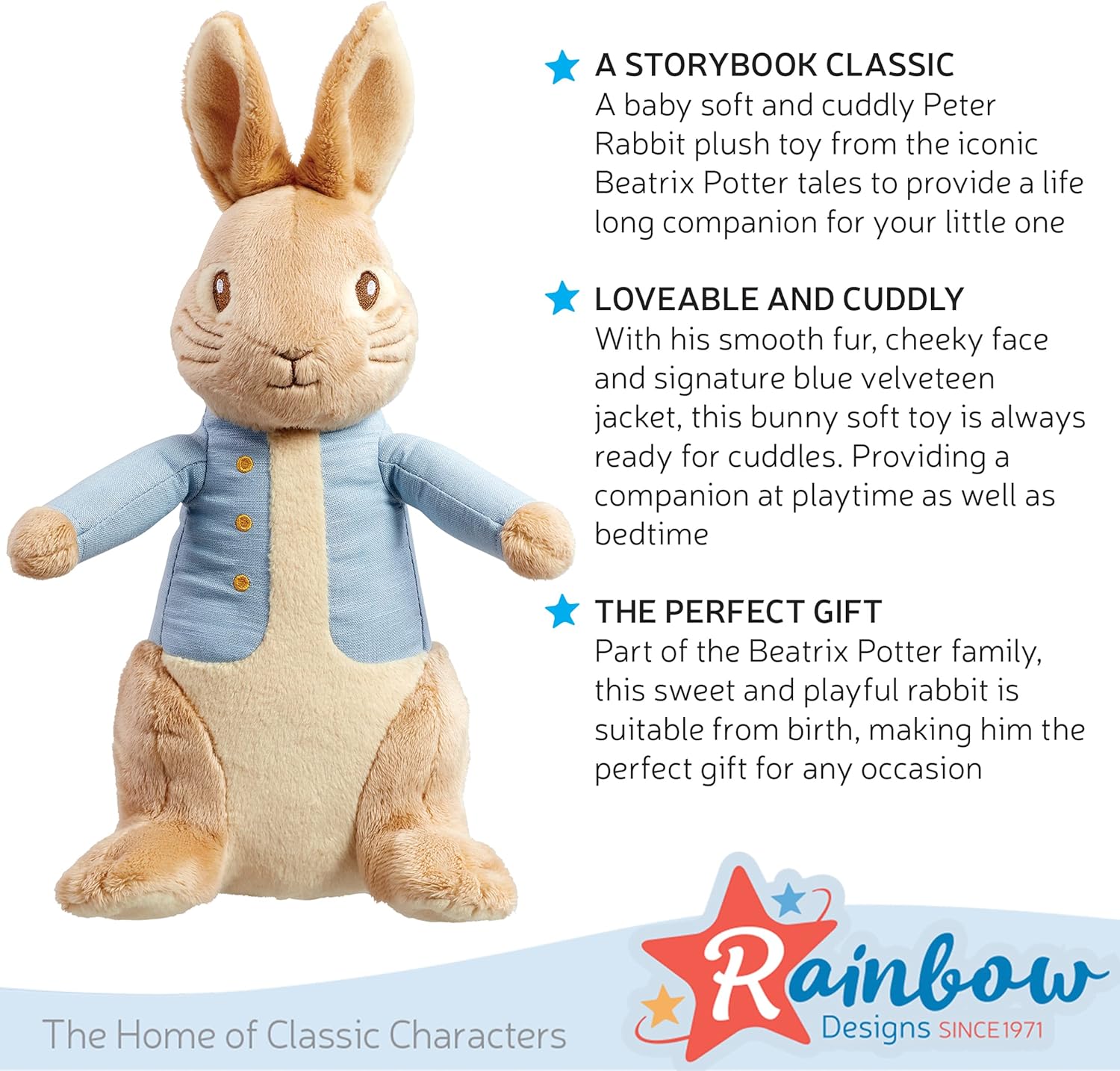 Rainbow Designs Official Peter Rabbit Large 24cm Soft Plush Toy