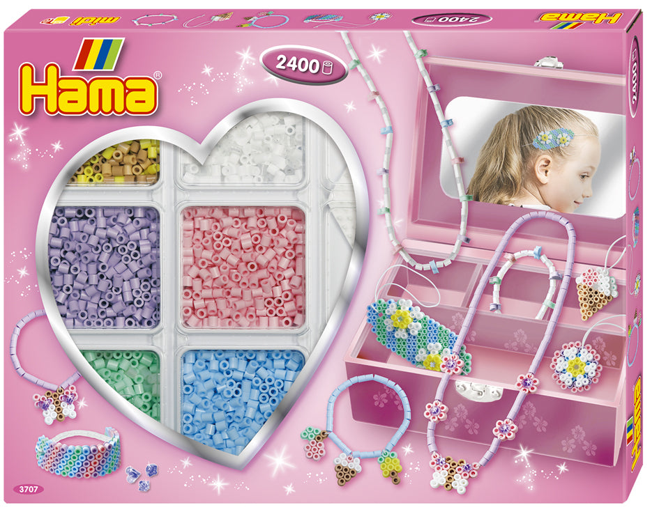 Hama Pink Activty Creative Box with 2400 Pieces Approx