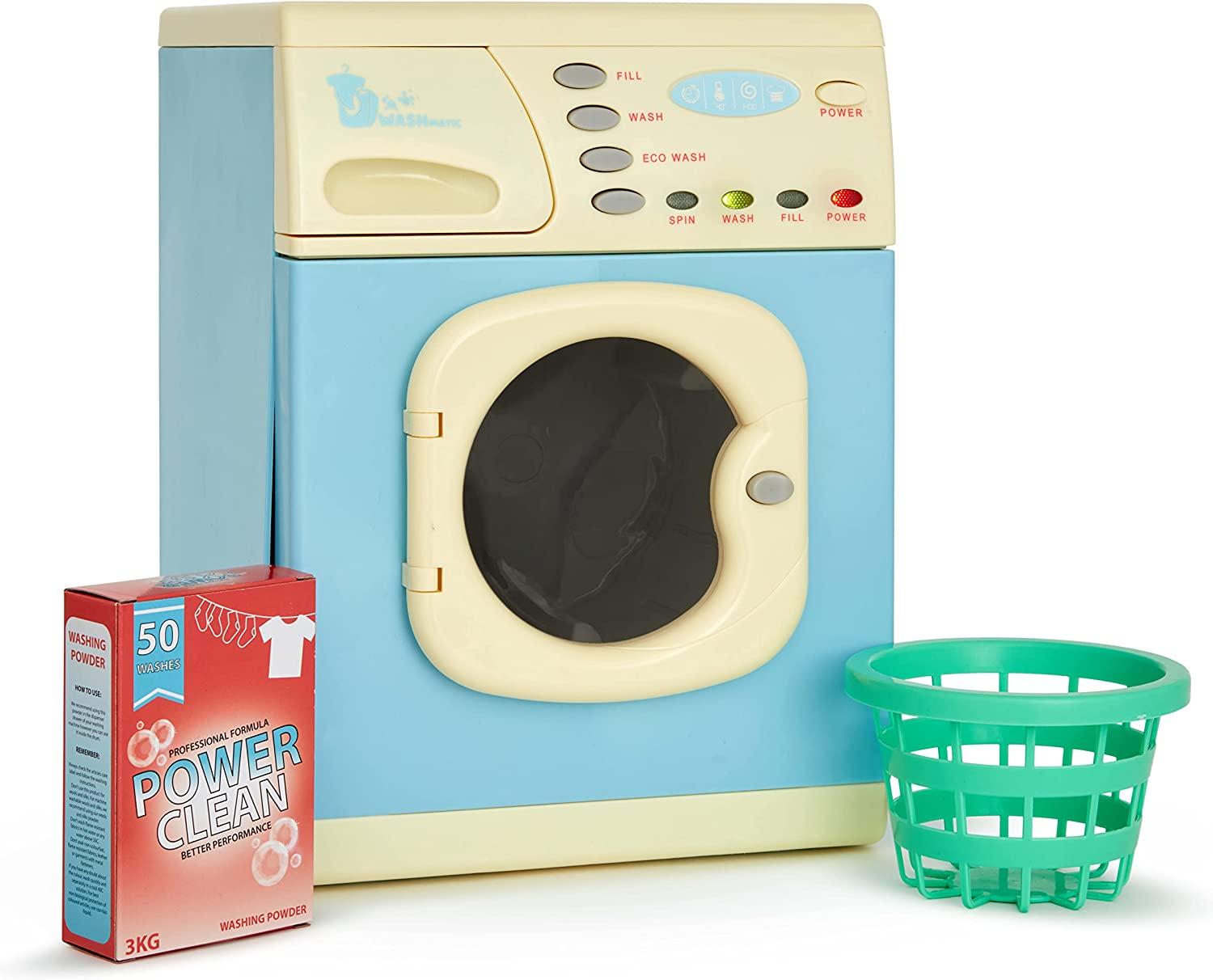 Casdon Electronic Washer BLUE Realistic Toy Washing Machine Equipped with Lights