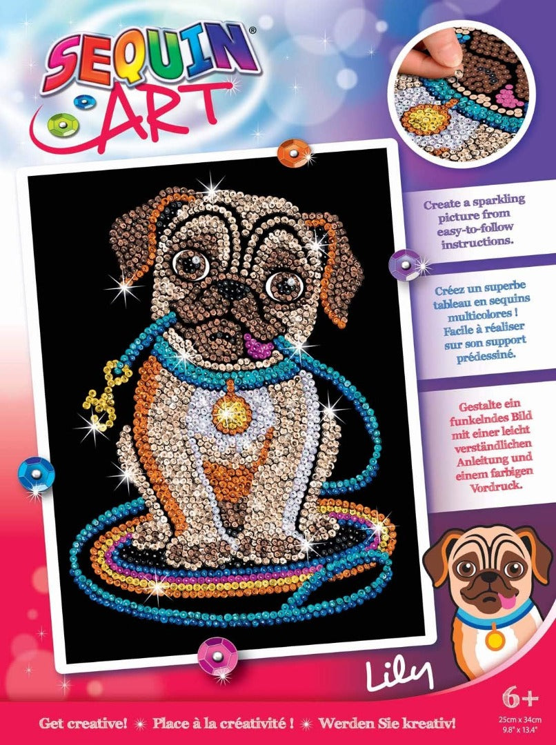 Sequin Art Lily Pug Craft Kit – Kiddimax